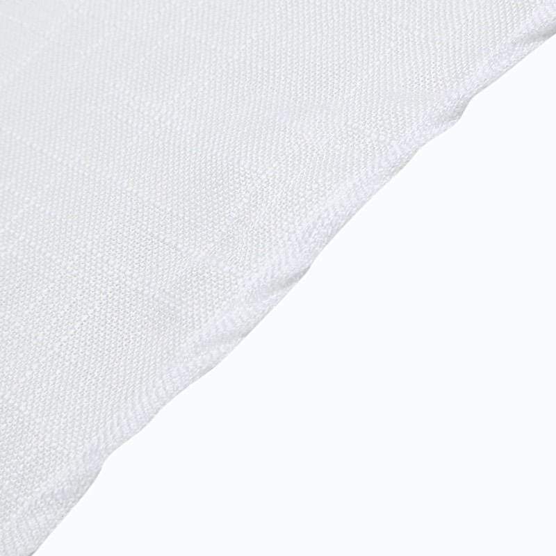 90x132 in Rectangular Premium Polyester Faux Burlap Tablecloth