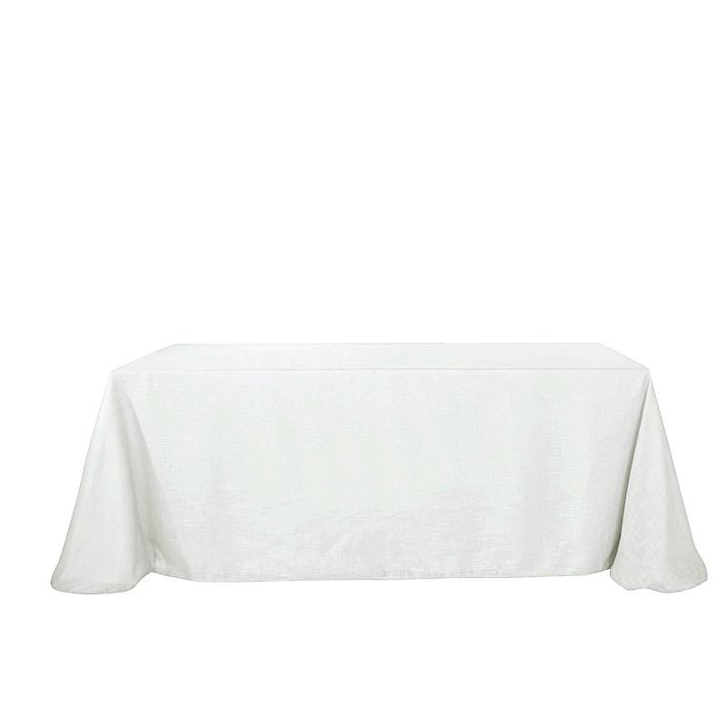 90x132 in Rectangular Premium Polyester Faux Burlap Tablecloth