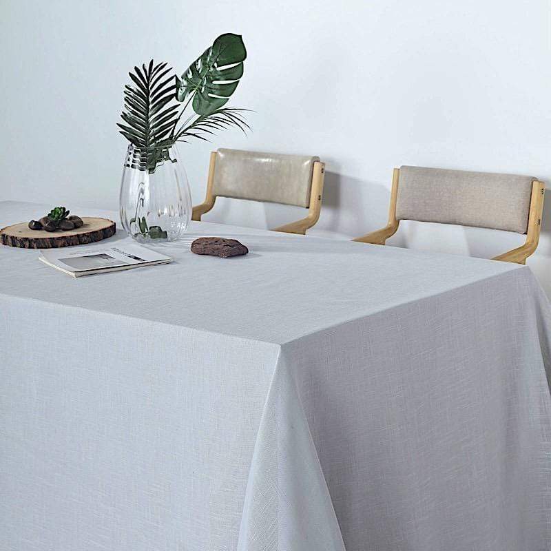 90x132 in Rectangular Premium Polyester Faux Burlap Tablecloth