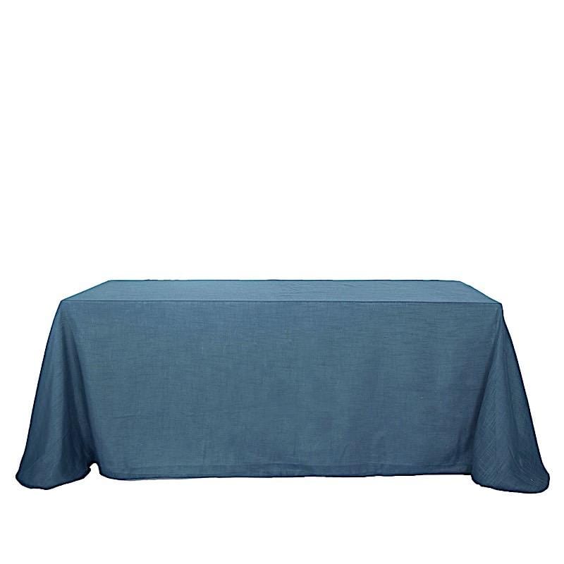 90x132 in Rectangular Premium Polyester Faux Burlap Tablecloth