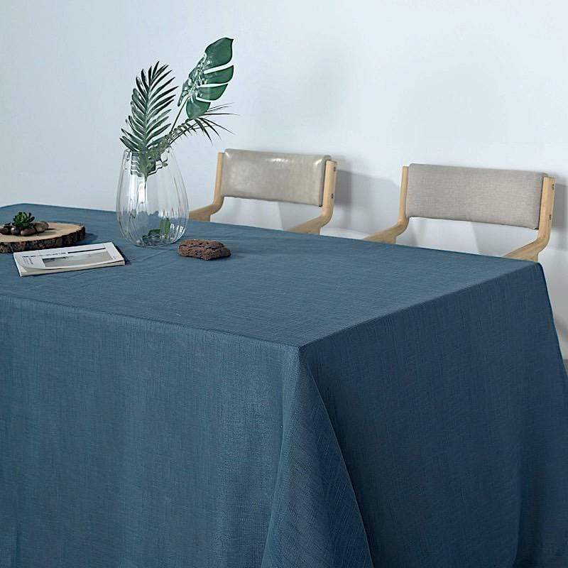 90x132 in Rectangular Premium Polyester Faux Burlap Tablecloth