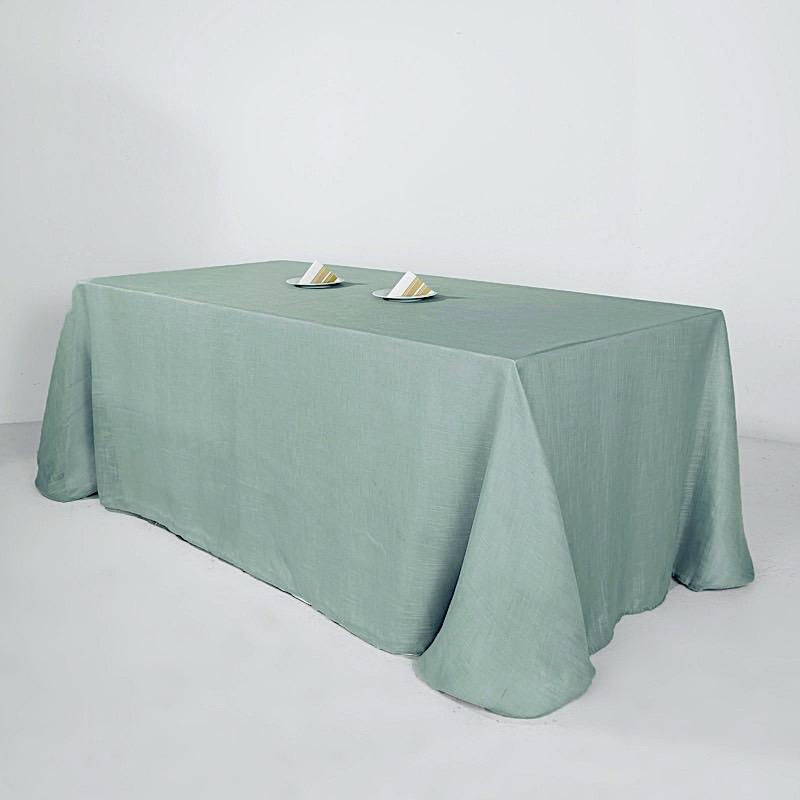 90x132 in Rectangular Premium Polyester Faux Burlap Tablecloth