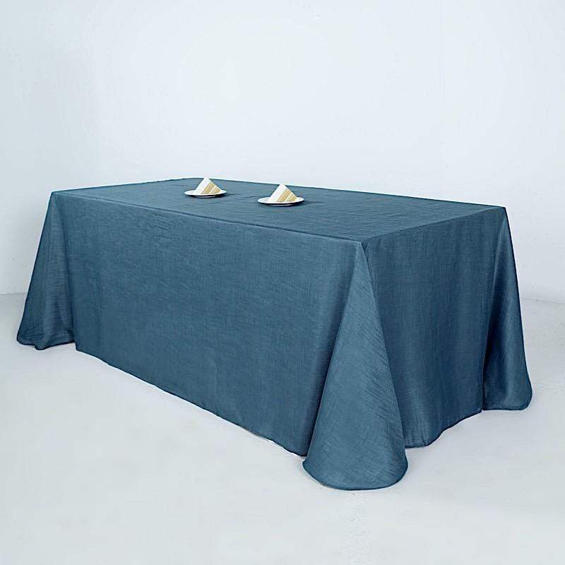 90x132 in Rectangular Premium Polyester Faux Burlap Tablecloth