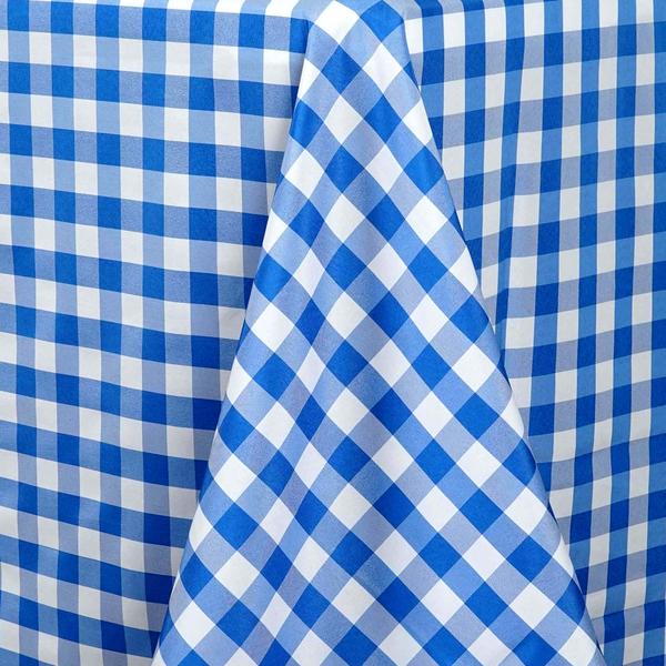 90x132 inch Gingham Checkered Polyester Rectangular Tablecloth