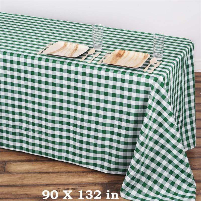 90x132 inch Gingham Checkered Polyester Rectangular Tablecloth