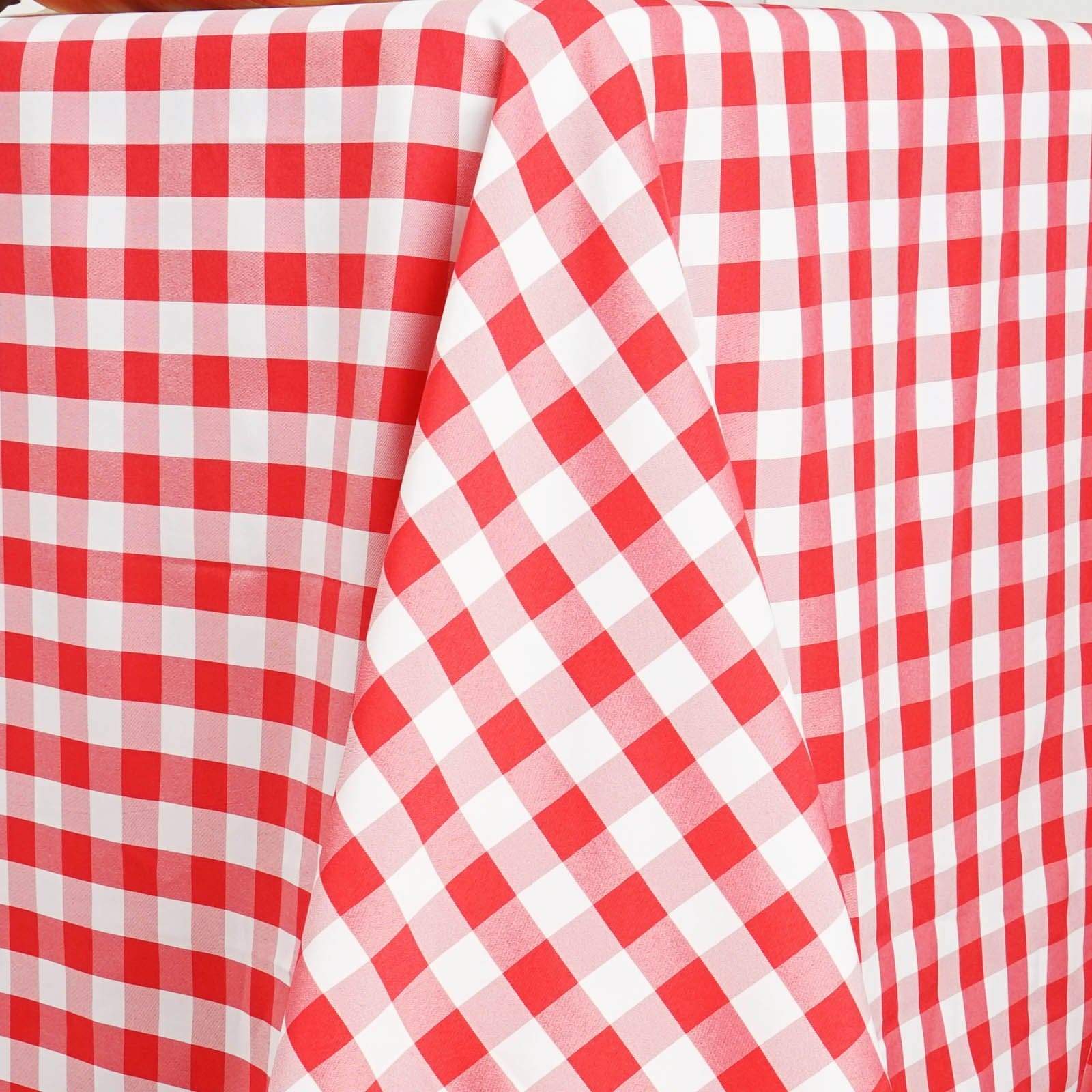 90x132 inch Gingham Checkered Polyester Rectangular Tablecloth