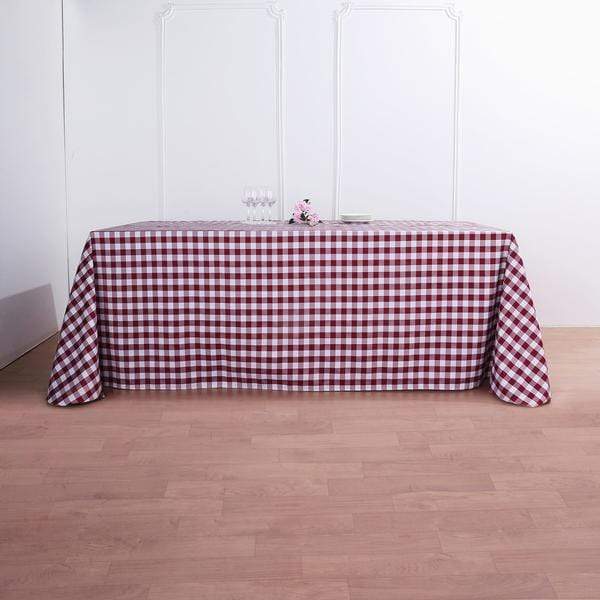 90x132 inch Gingham Checkered Polyester Rectangular Tablecloth