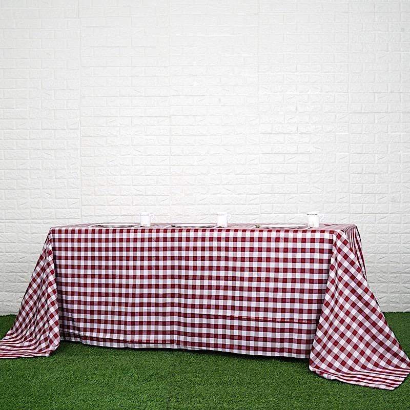 90x132 inch Gingham Checkered Polyester Rectangular Tablecloth