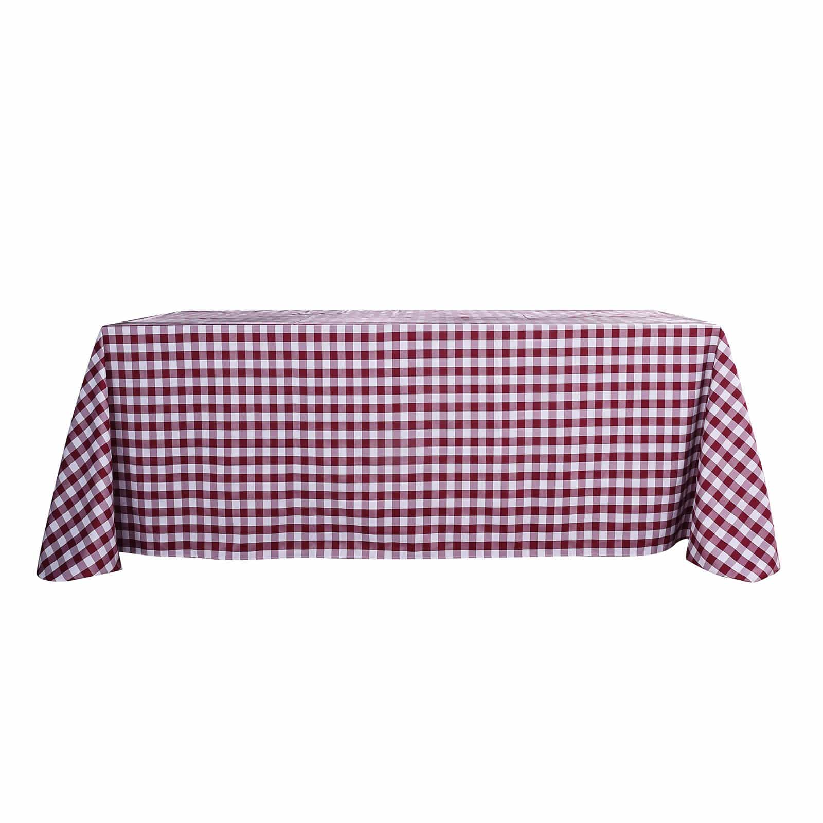 90x132 inch Gingham Checkered Polyester Rectangular Tablecloth