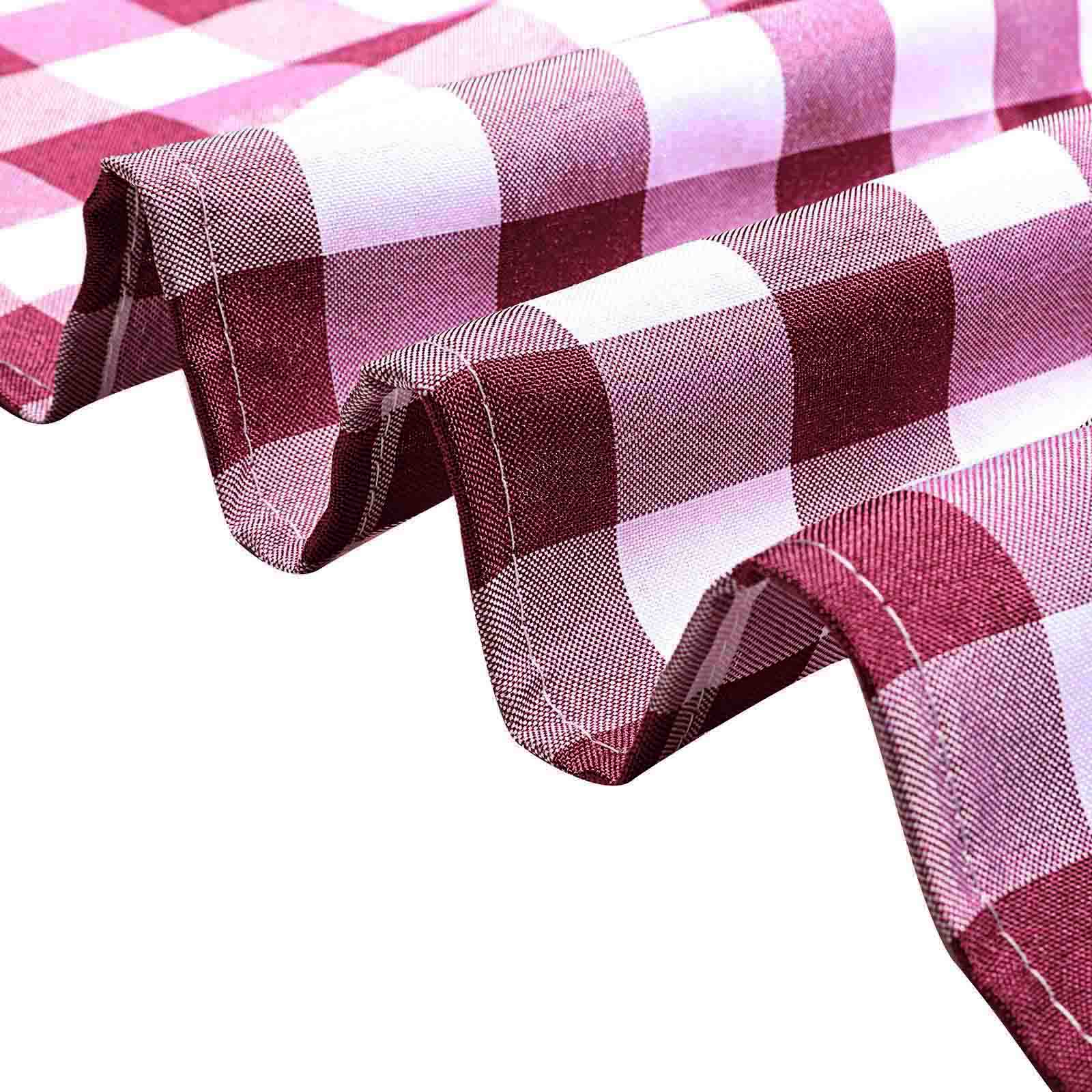 90x132 inch Gingham Checkered Polyester Rectangular Tablecloth