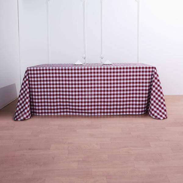 90x132 inch Gingham Checkered Polyester Rectangular Tablecloth