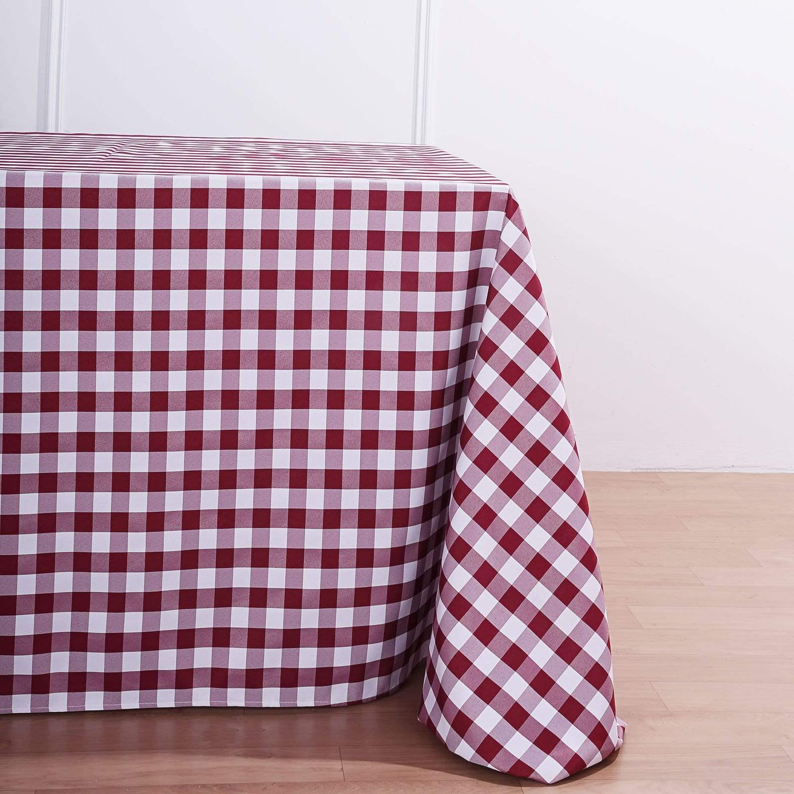 90x132 inch Gingham Checkered Polyester Rectangular Tablecloth