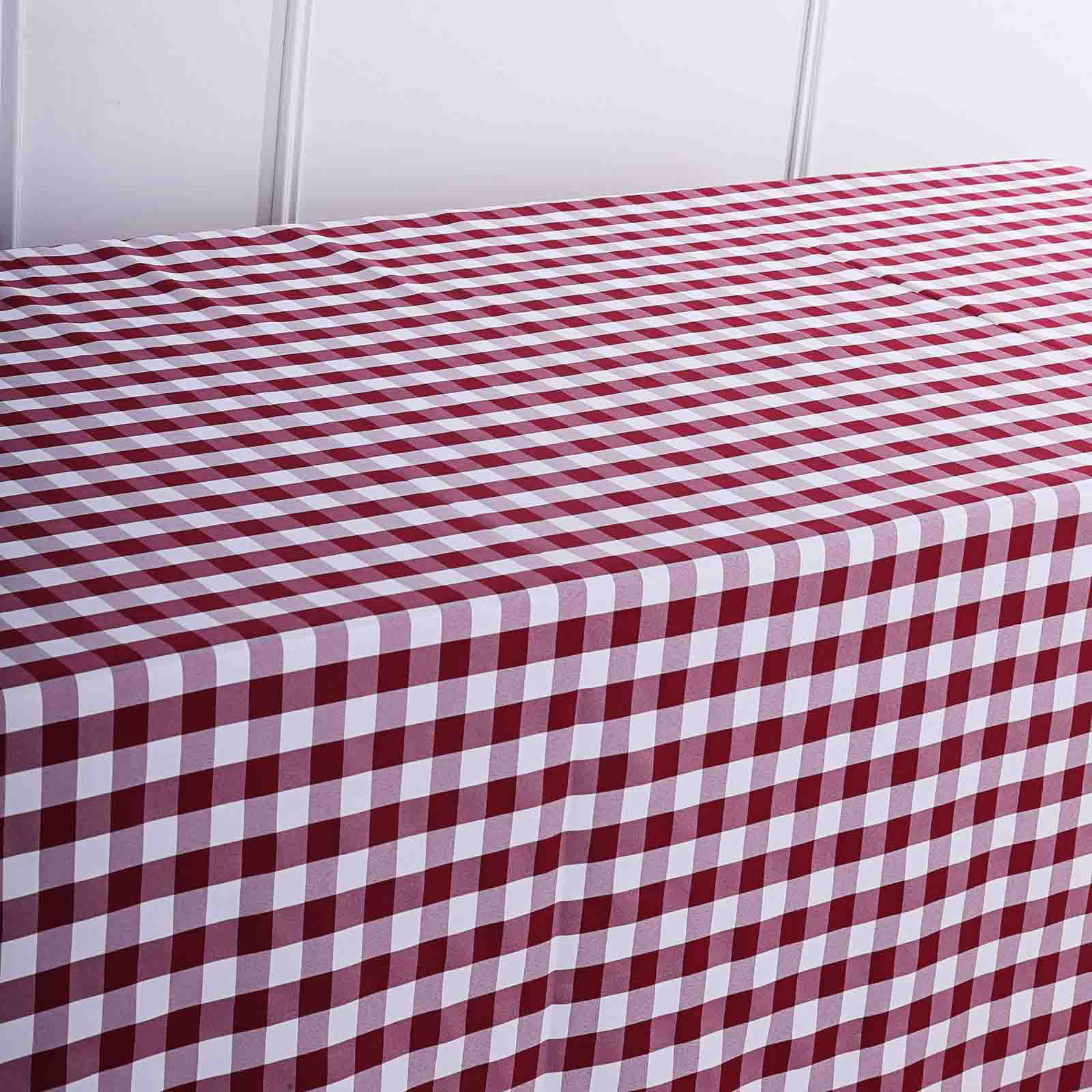 90x132 inch Gingham Checkered Polyester Rectangular Tablecloth