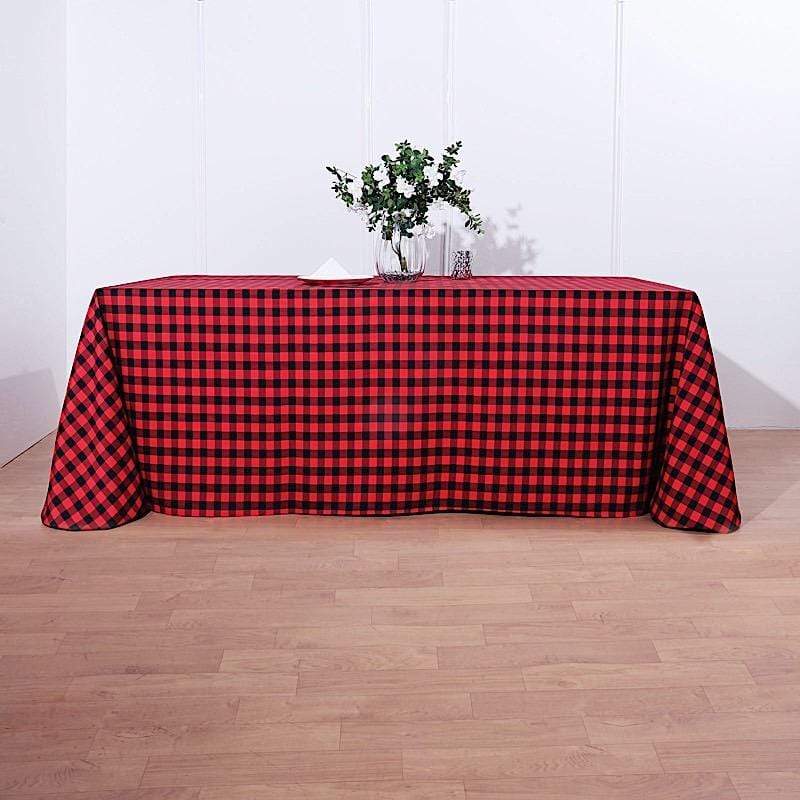 90x132 inch Gingham Checkered Polyester Rectangular Tablecloth