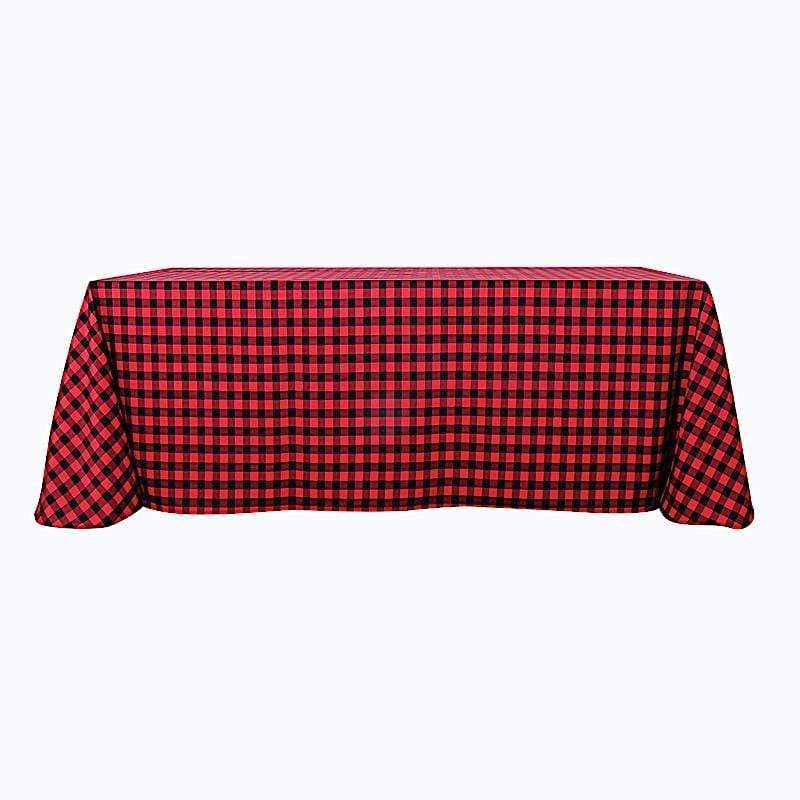 90x132 inch Gingham Checkered Polyester Rectangular Tablecloth