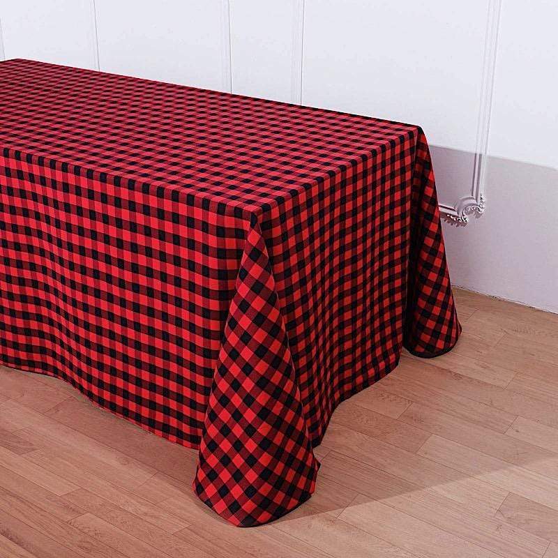 90x132 inch Gingham Checkered Polyester Rectangular Tablecloth