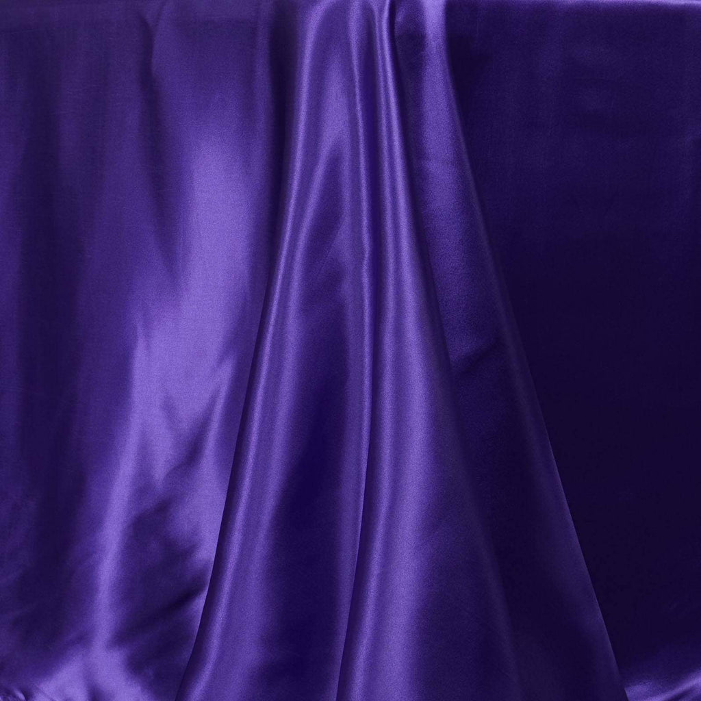 Purple 90x132" Satin Rectangle Tablecloth