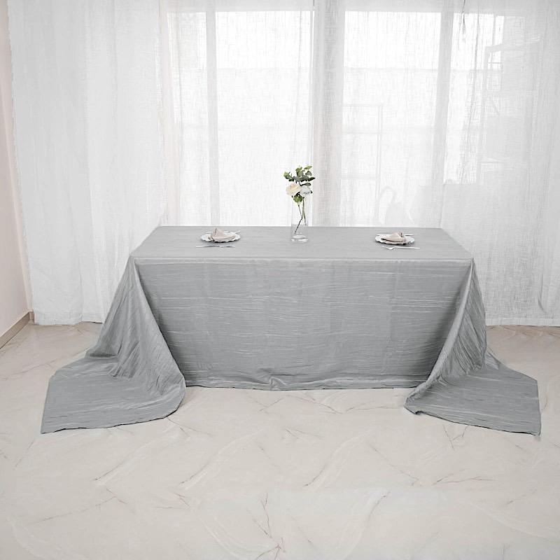 90x156 in Metallic Crinkled Taffeta Rectangular Tablecloth
