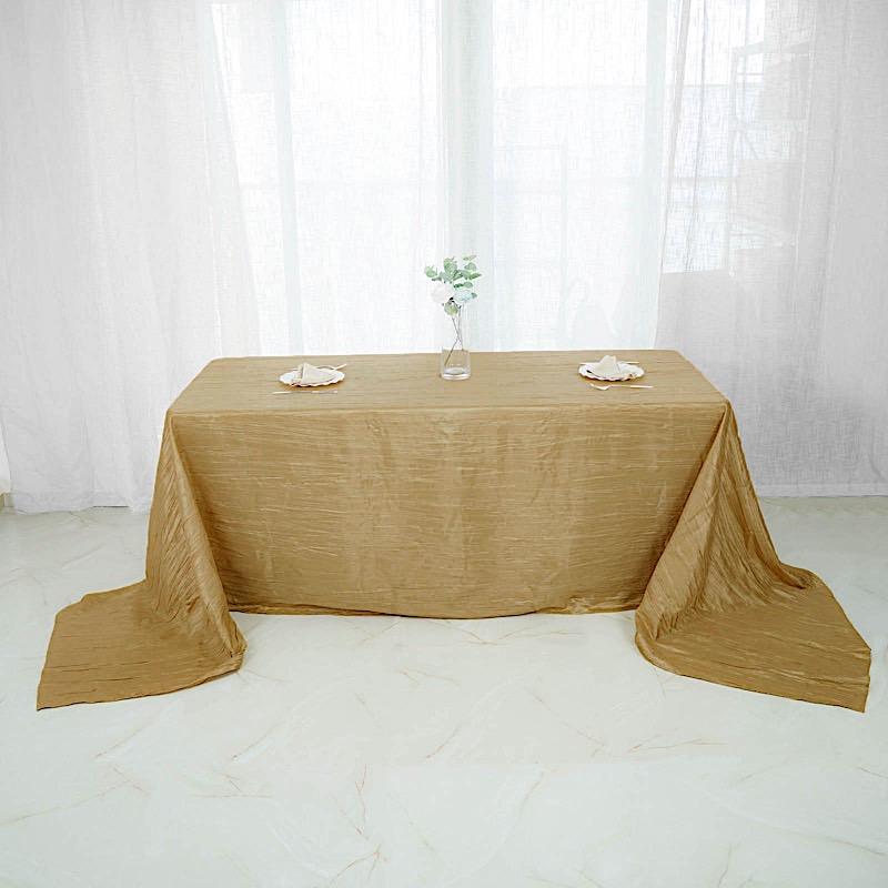 90x156 in Metallic Crinkled Taffeta Rectangular Tablecloth
