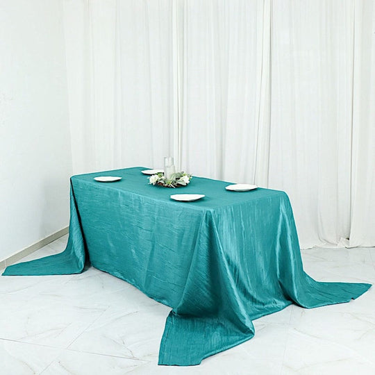 90x156 in Metallic Crinkled Taffeta Rectangular Tablecloth