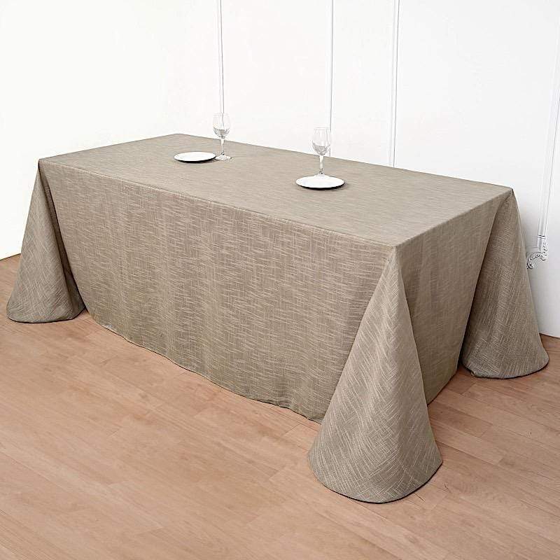 90x156 in Rectangular Premium Polyester Faux Burlap Tablecloth