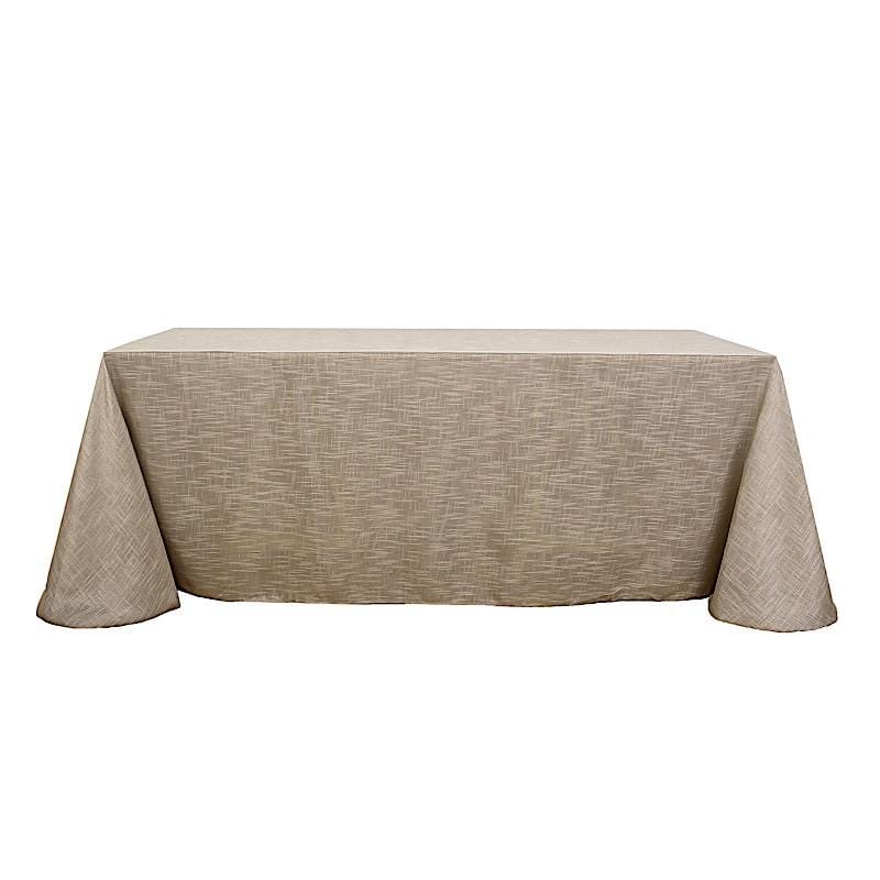 90x156 in Rectangular Premium Polyester Faux Burlap Tablecloth