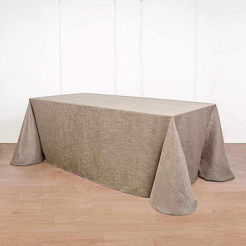 90x156 in Rectangular Premium Polyester Faux Burlap Tablecloth