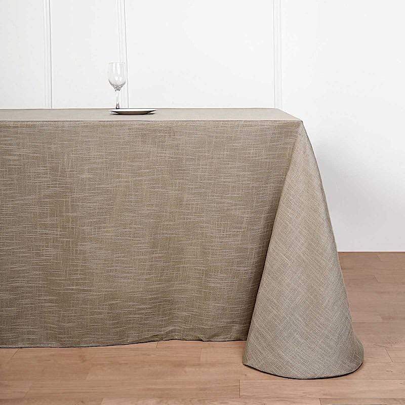 90x156 in Rectangular Premium Polyester Faux Burlap Tablecloth