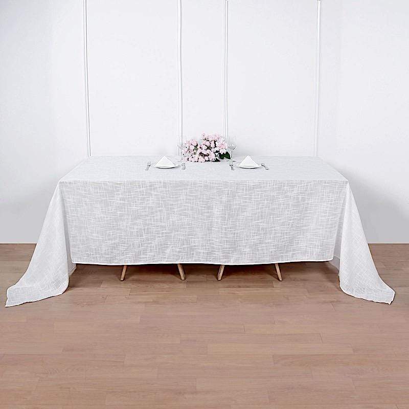 90x156 in Rectangular Premium Polyester Faux Burlap Tablecloth