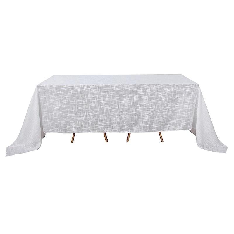 90x156 in Rectangular Premium Polyester Faux Burlap Tablecloth