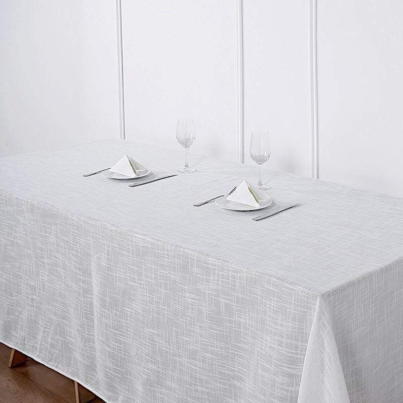 90x156 in Rectangular Premium Polyester Faux Burlap Tablecloth