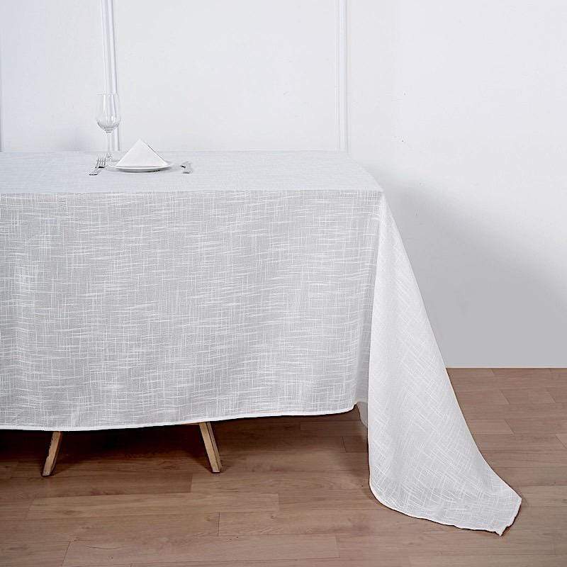 90x156 in Rectangular Premium Polyester Faux Burlap Tablecloth