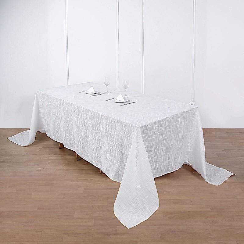 90x156 in Rectangular Premium Polyester Faux Burlap Tablecloth