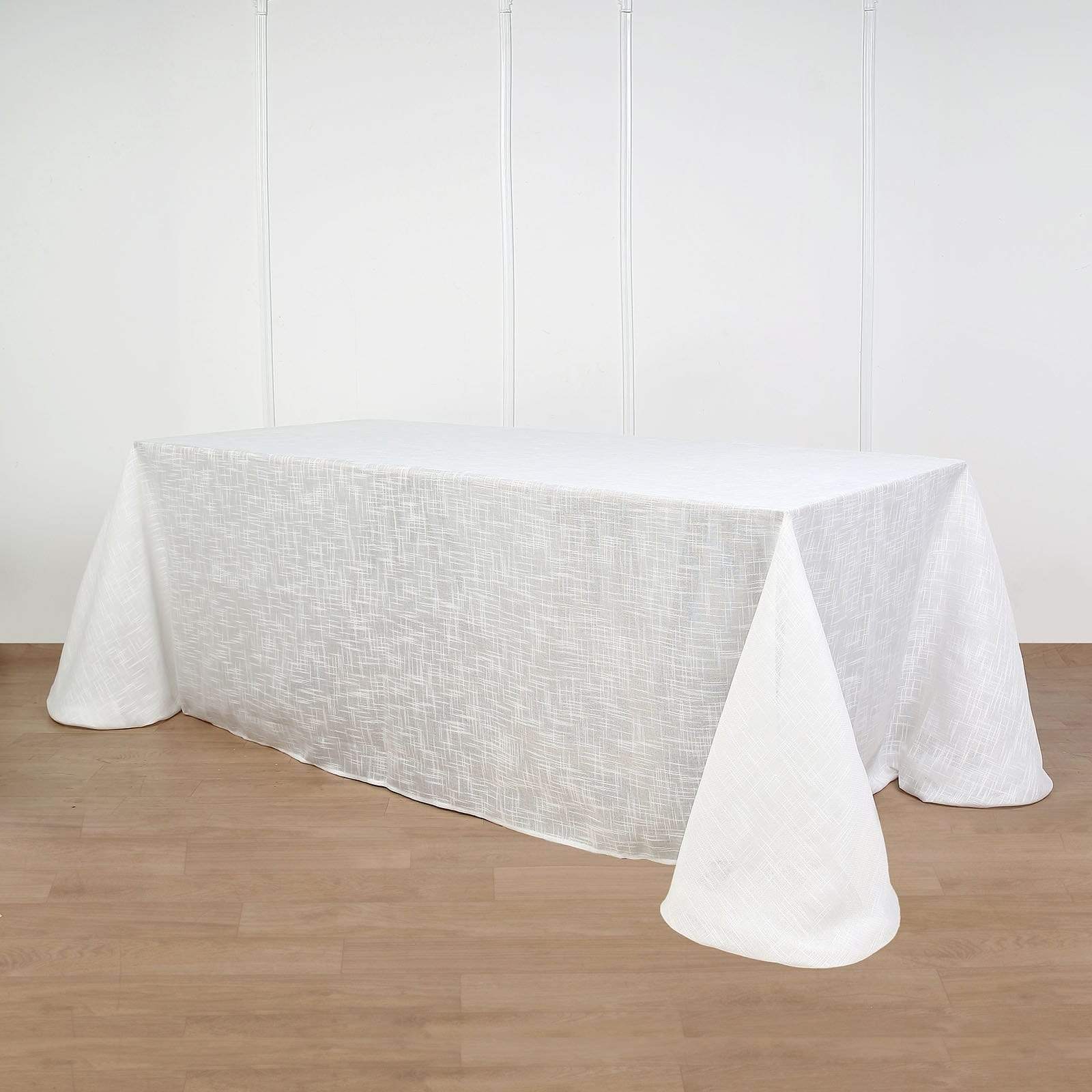 90x156 in Rectangular Premium Polyester Faux Burlap Tablecloth