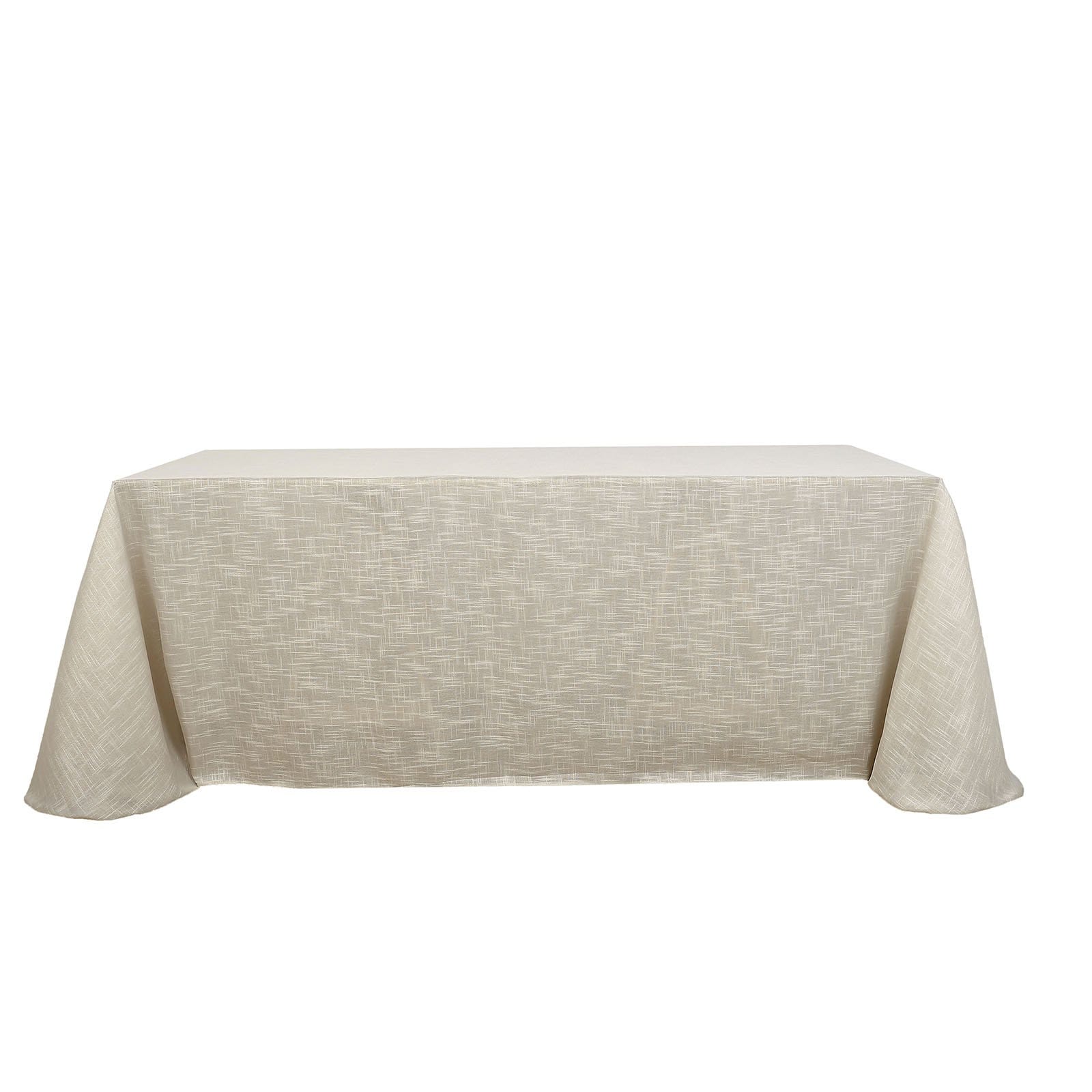 90x156 in Rectangular Premium Polyester Faux Burlap Tablecloth