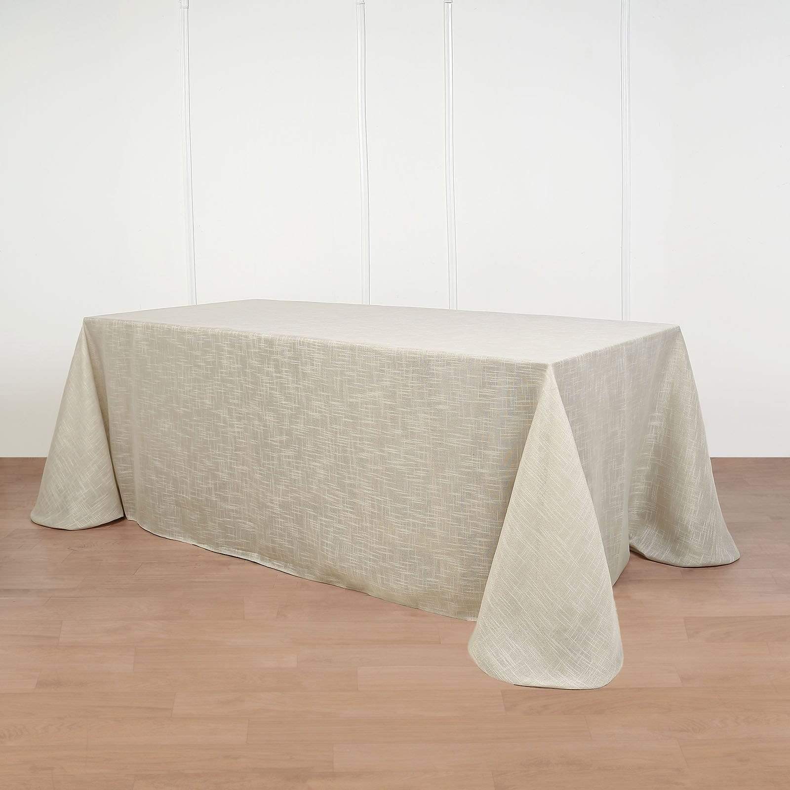 90x156 in Rectangular Premium Polyester Faux Burlap Tablecloth