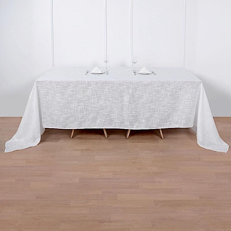 90x156 in Rectangular Premium Polyester Faux Burlap Tablecloth