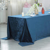 90x156 in Navy Blue Rectangular Premium Velvet Tablecloth
