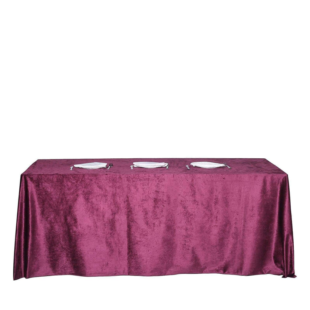 90x156 in Purple Rectangular Premium Velvet Tablecloth
