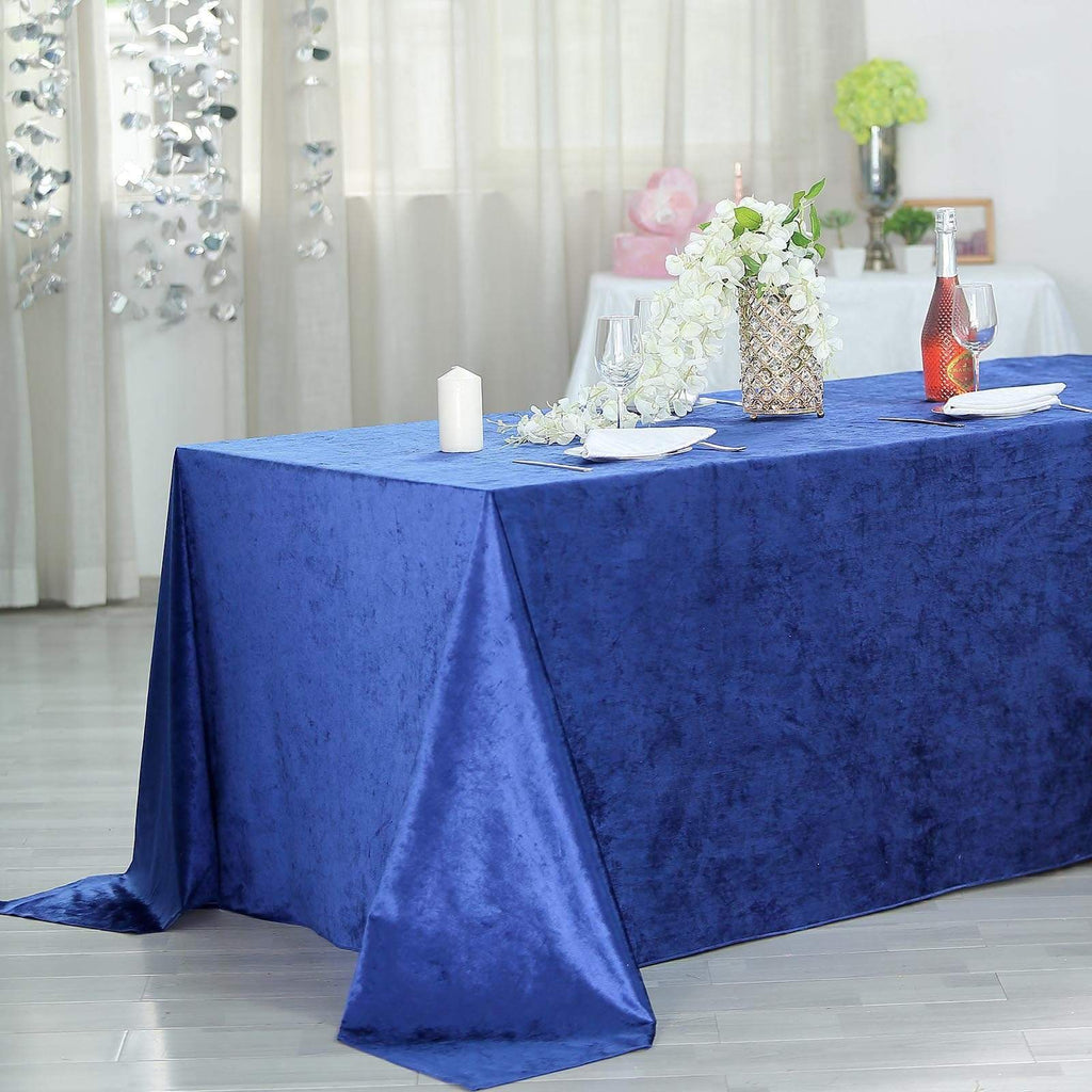 90x156 in Royal Blue Rectangular Premium Velvet Tablecloth
