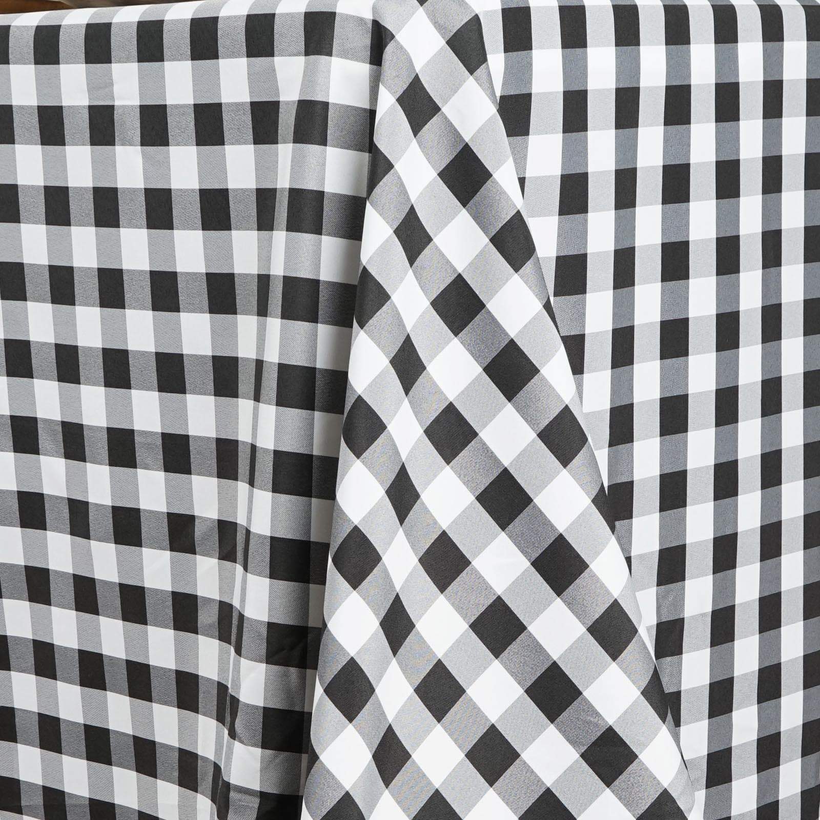 90x156 inch Gingham Checkered Polyester Rectangular Tablecloth