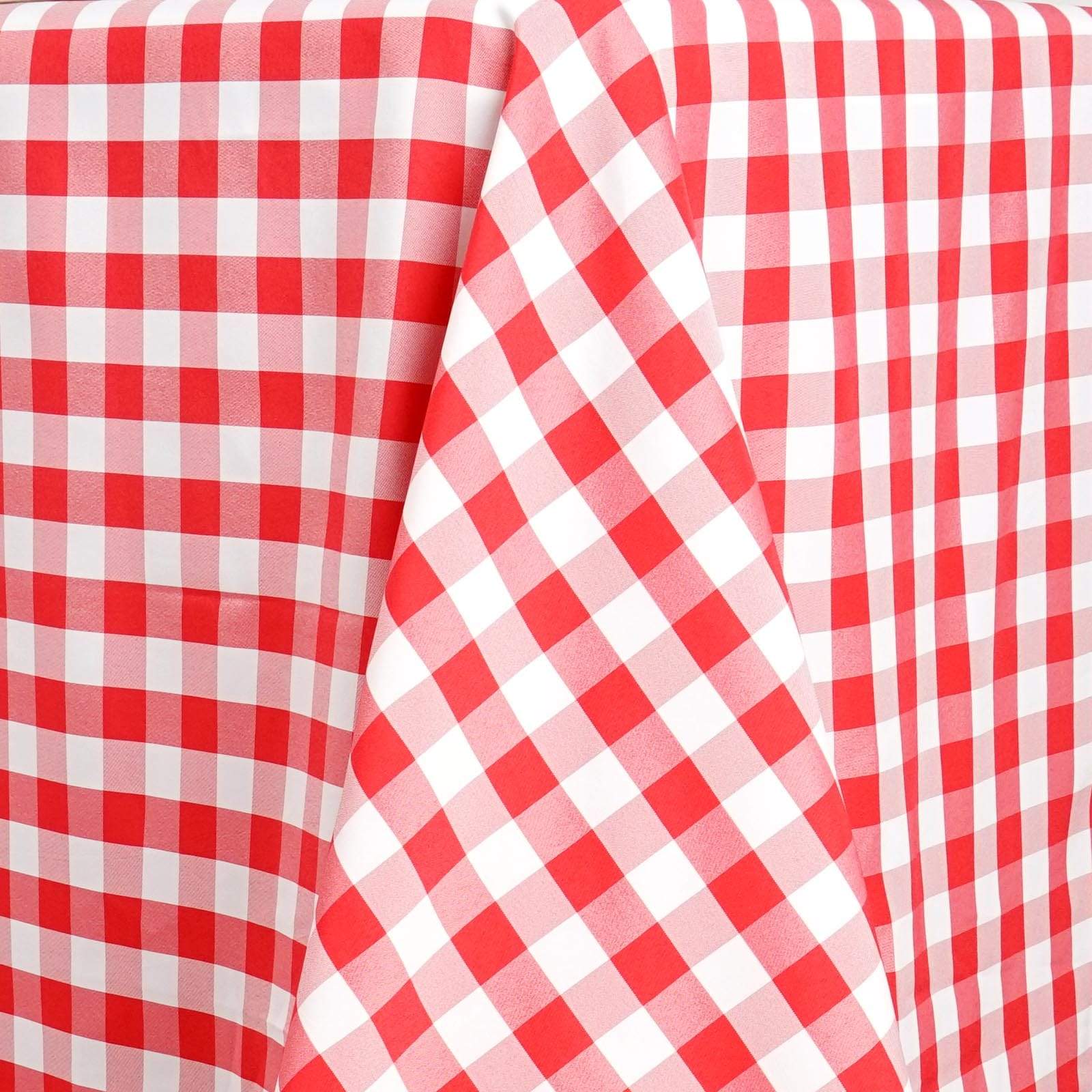 90x156 inch Gingham Checkered Polyester Rectangular Tablecloth