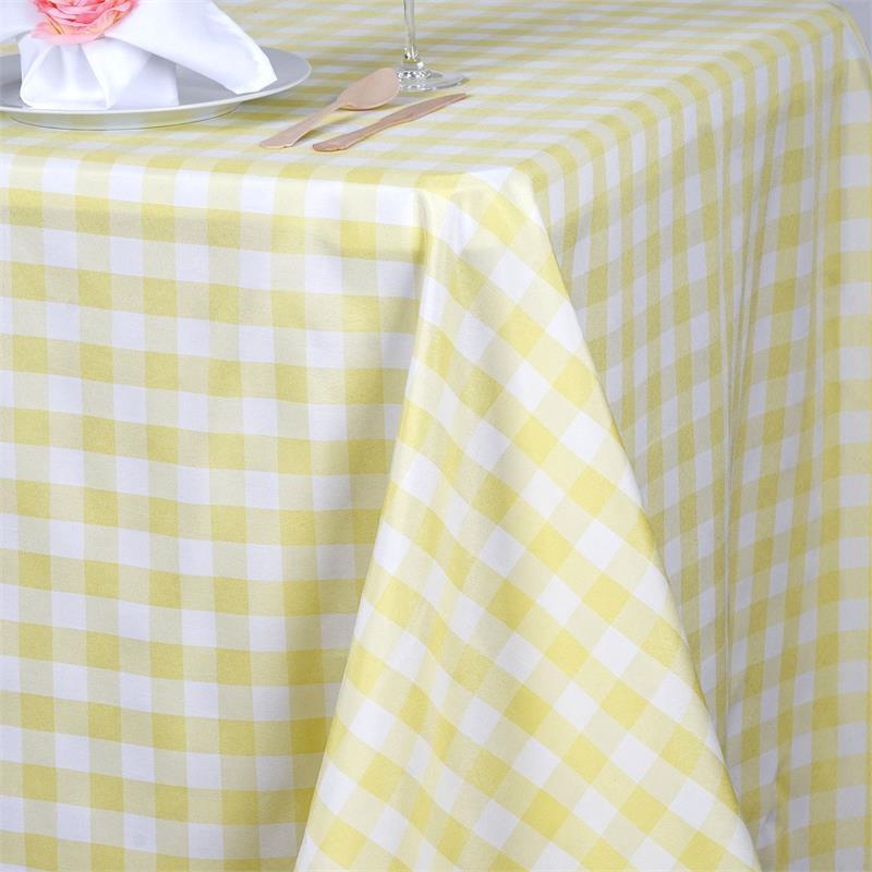 90x156 inch Gingham Checkered Polyester Rectangular Tablecloth