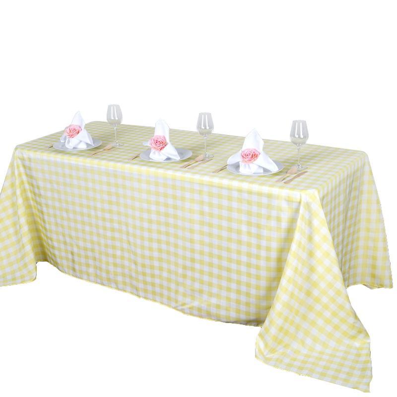 90x156 inch Gingham Checkered Polyester Rectangular Tablecloth