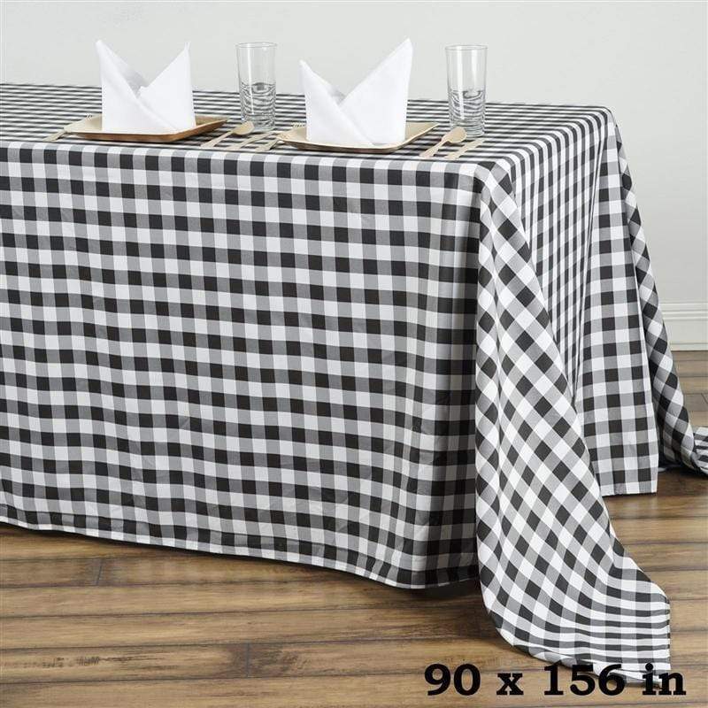 90x156 inch Gingham Checkered Polyester Rectangular Tablecloth