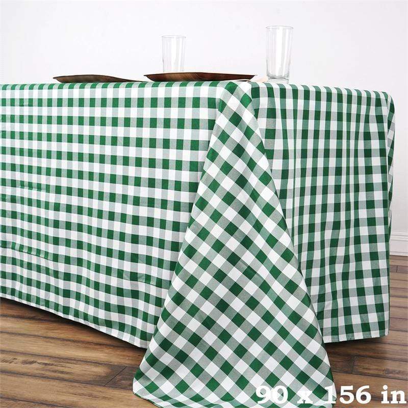 90x156 inch Gingham Checkered Polyester Rectangular Tablecloth