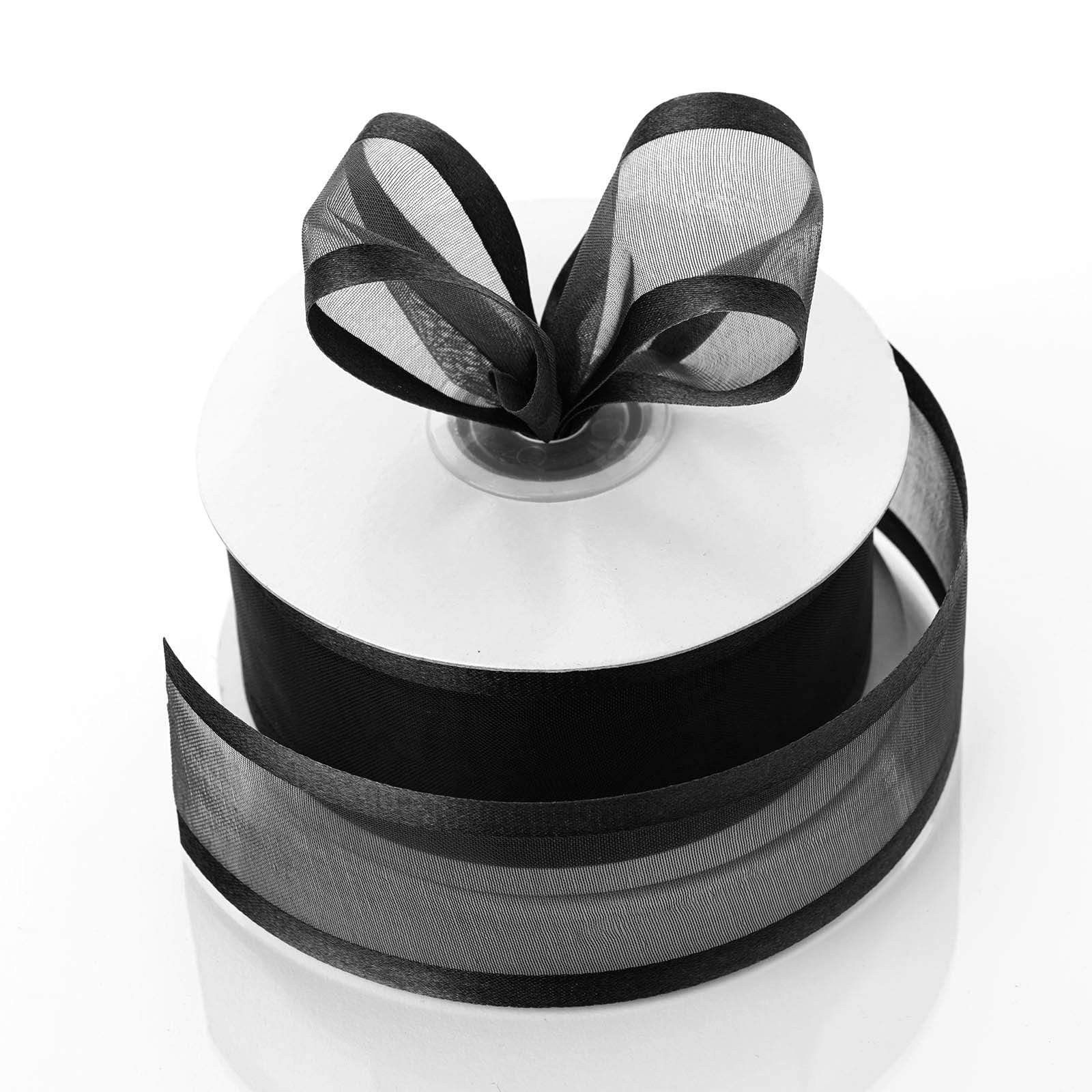 1.5 inch x 25 yards Sheer Organza Ribbon with Satin Edges