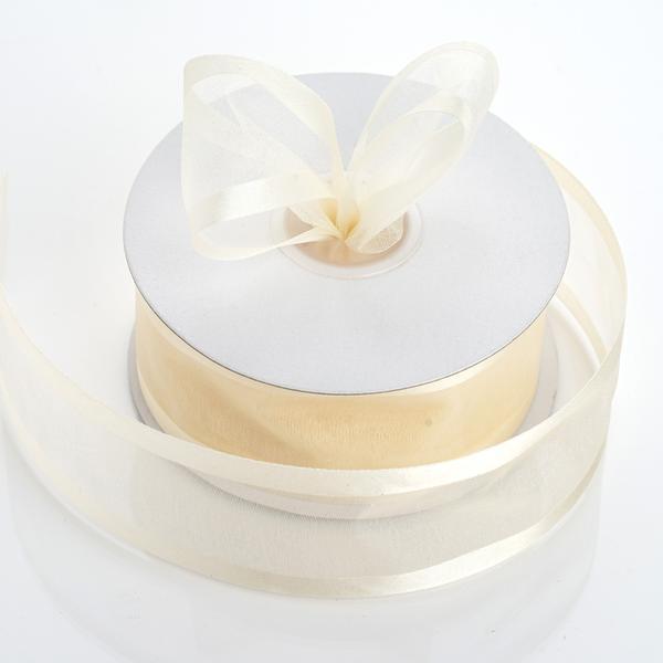 1.5 inch x 25 yards Sheer Organza Ribbon with Satin Edges