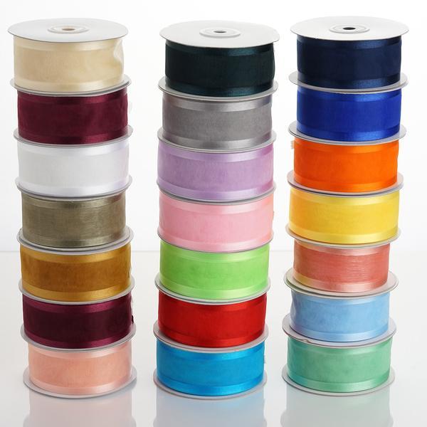 1.5 inch x 25 yards Sheer Organza Ribbon with Satin Edges