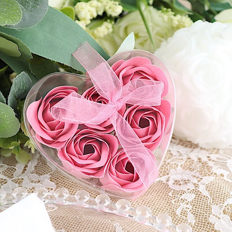 24 Scented Rose Soap Party Favors in Gift Boxes with Ribbons